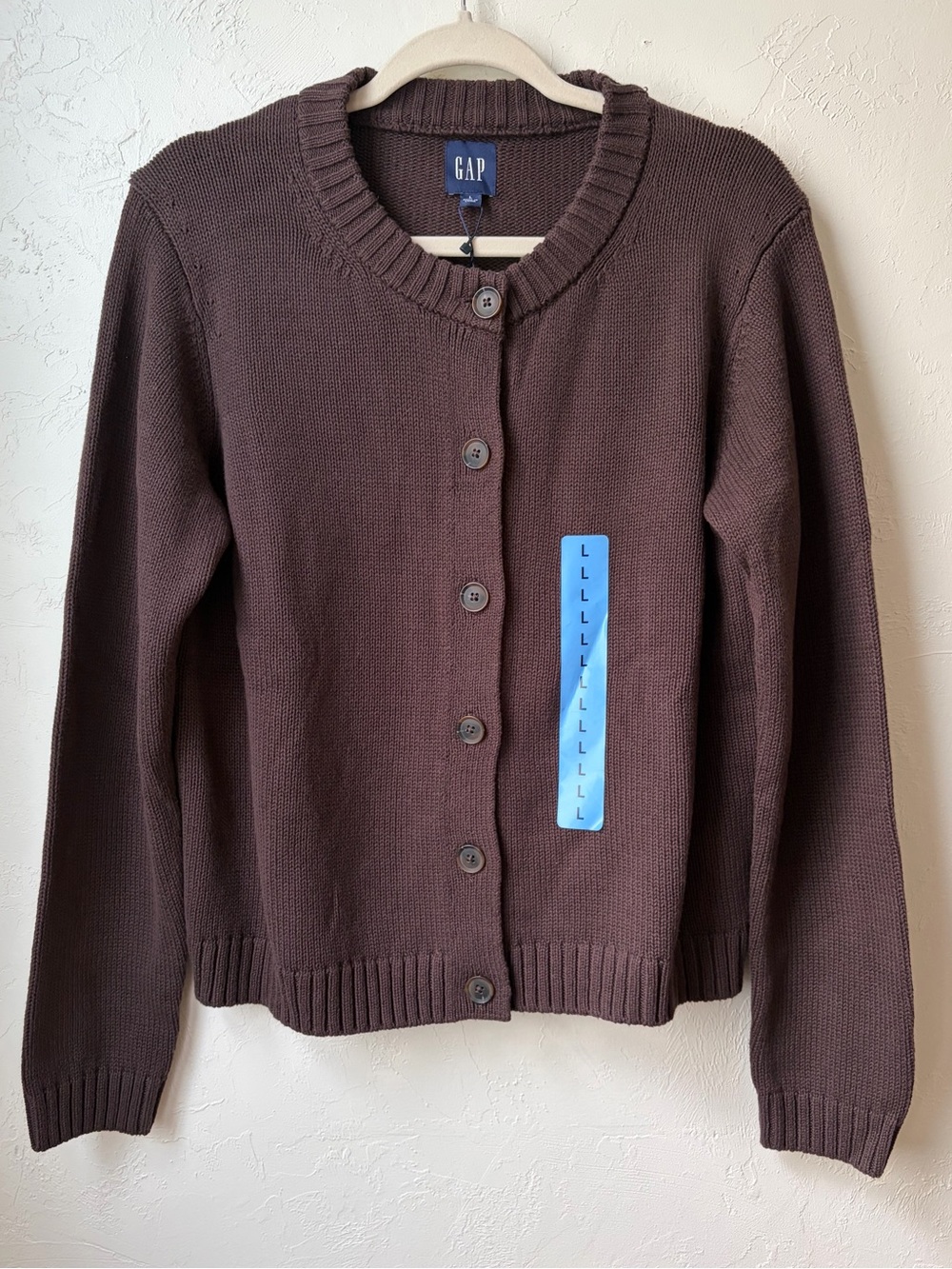 GAP Brown 100% Cotton Button Front Cardigan Sweater NWT L
